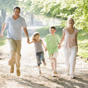 foster family happy walking